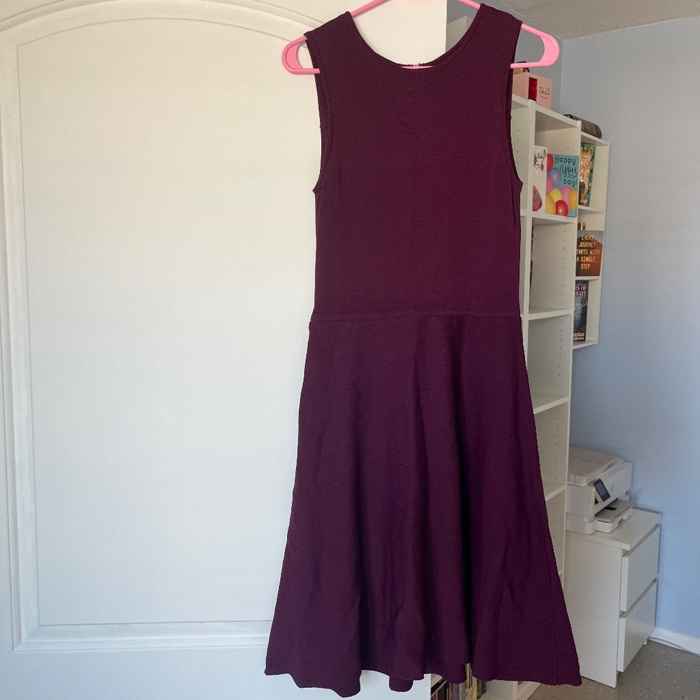 Burgundy Sleeveless Fit & Flare Dress  Small